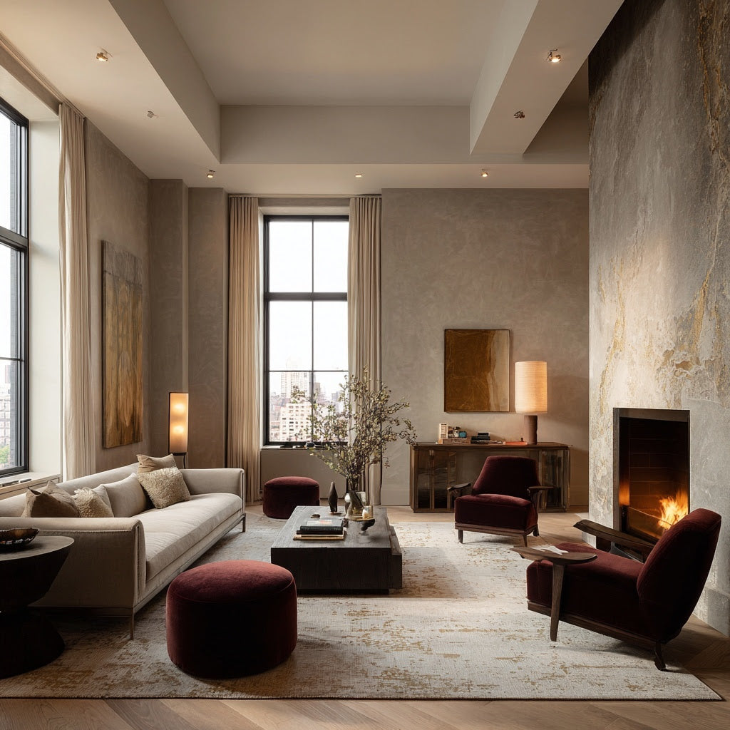 Light-filled Manhattan residence with bespoke fireplace